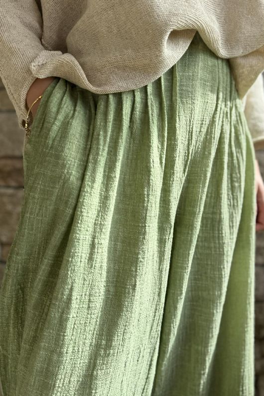 Loom & Thread Pin Tuck Pant Washed Lawn /41=